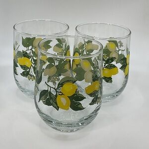 Royal Norfolk Lemon Stemless Wine Glass Print Glass Tumblers 16.08oz- Set of 3